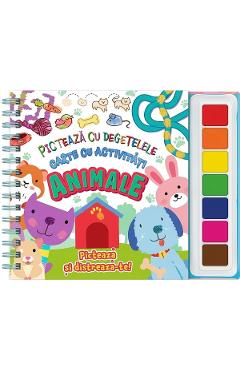 Animale. Picteaza cu degetelele. Carte cu activitati