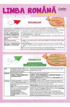 Limba romana - Clasa 8 - Notiuni esentiale