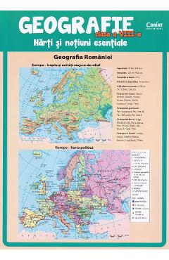 Geografie - Clasa 8 - Harti si notiuni esentiale - Octavian Mandrut