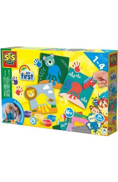 Set creativ: Picteaza animale cu mainile