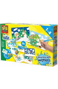 Set creativ: Coloreaza cu apa animale ascunse. Set mare