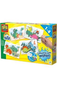 Set creativ: Coloreaza cu apa. Dinozauri