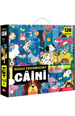 Puzzle fosforescent 120 piese. Caini