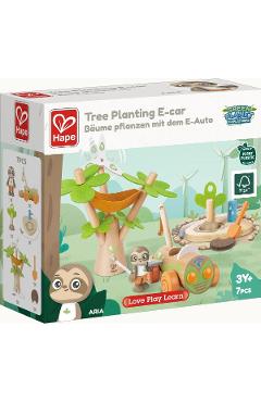 Jucarie din lemn: Plantarea copacilor E-car