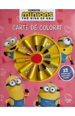 Minions: The Rise of Gru. Carte de colorat. 12 creioane mici pentru maini de pitici