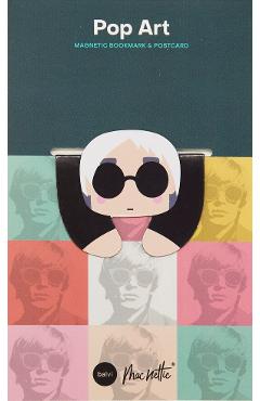 Semn de carte magnetic + Carte postala. Pop Art