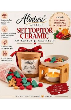 Set topitor ceramic cu bambus si Wax Melts