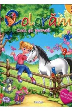 Coloram 5: Cai si ponei (Contine abtibilduri) - GIRASOL