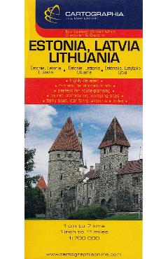 Harta Estonia, Latvia, Lithuania calatorii