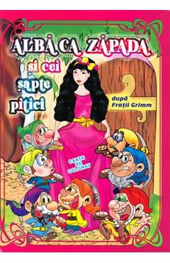 Alba ca Zapada si cei sapte pitici dupa Fratii Grimm - Carte de colorat 4.5 - ELIS