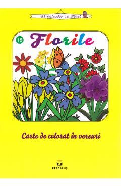 Florile - Carte de colorat in versuri