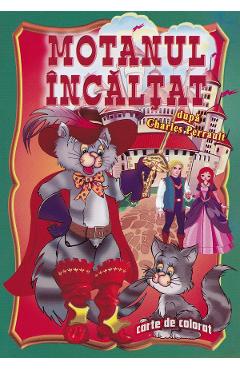Carte de colorat: Motanul incaltat - Charles Perrault
