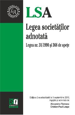Legea Societatilor Adnotata Act. 9 Septembrie 2015