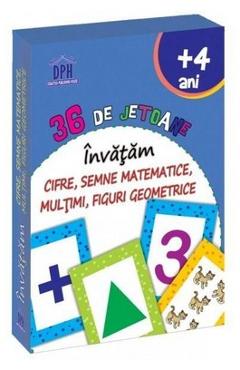 36 de jetoane - Invatam cifre, semne matematice, multimi, figuri geometrice (4 Ani+) - DIDACTICA PUBLISHING HOUSE